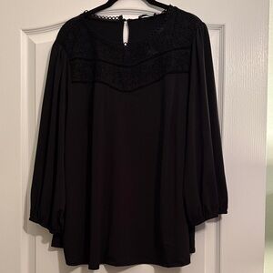 Adrianna Papell 2X Blouse with Intriciate Lacy Detail Like New